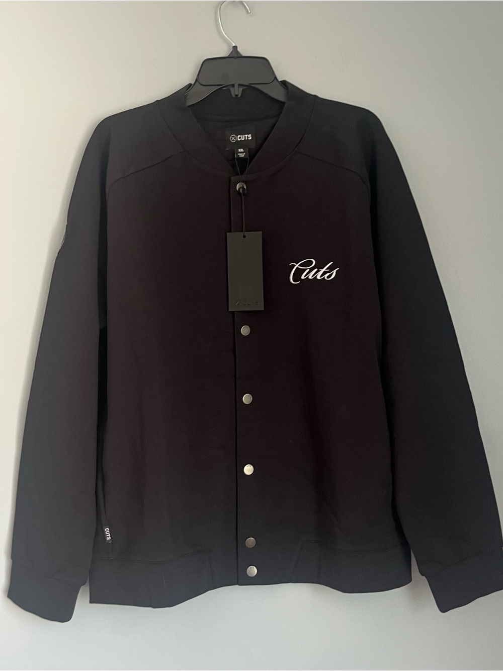 Cuts Clothing Black Bomber-Style Button Jacket
